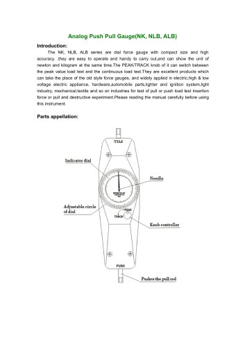 NK Analog dynamometer for test of pull or push load test insertion force or pull and destructive experiment | Wenzhou Tripod instrument