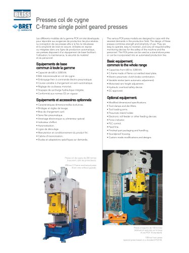 C-frame single point geared presses