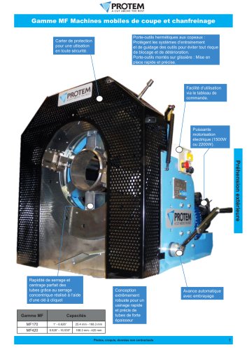 Coupe & Chanfreinage à froid - Machines stationnnaires - PROTEM MF