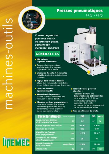 Presses pneumatiques PH3 - PH5