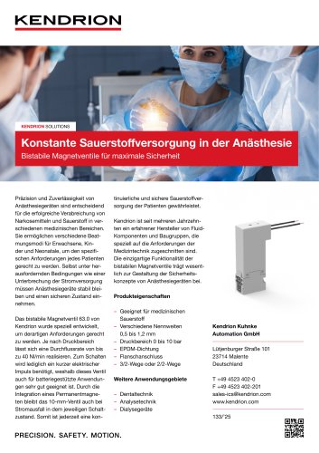 Bistable Solenoid -Anesthesia Devices