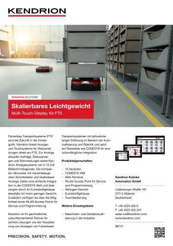 Multi-Touch Display – for AGV