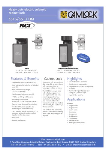 Heavy duty electric solenoid cabinet lock 3513 / 3513 DM