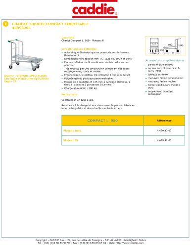 CHARIOT CADDIE COMPACT EMBOITABLE