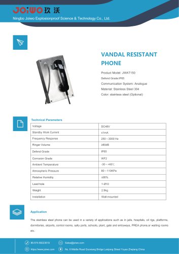 Jail Rugged Vandal Resistant Telephone-JWAT150