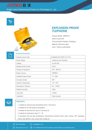 Joiwo Explosion Proof Telephone JWBT810