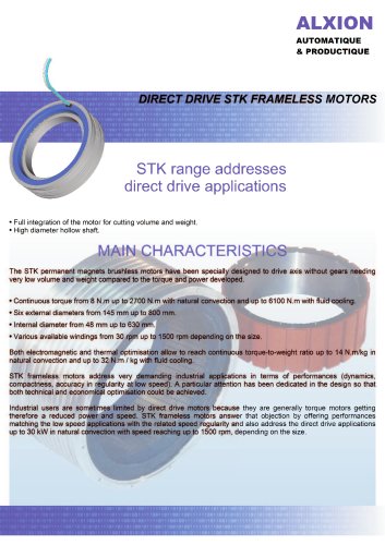 DIRECT DRIVE STK FRAMELESS MOTORS