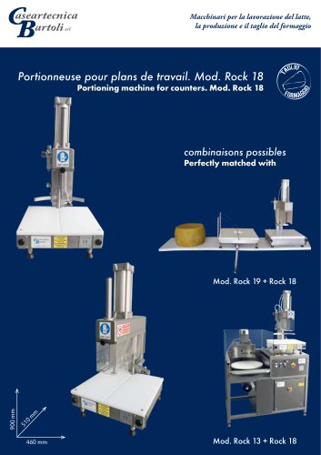 Portionneuse pour plans de travail. Mod. Rock 18