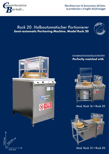 Semi-automatic Portioning Machine. Model Rock 20