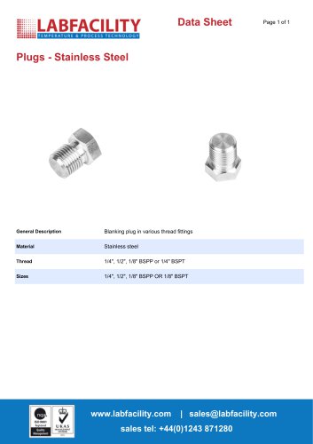 Plugs - Stainless Steel