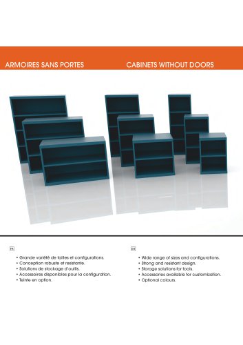 CABINETS WITHOUT DOORS