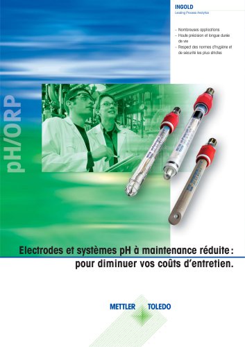 Electrodes et systèmes pH à maintenance réduite