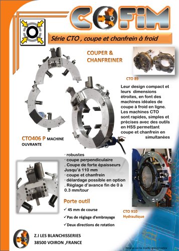 CTO Series Coupe et Chanfrein à Froid