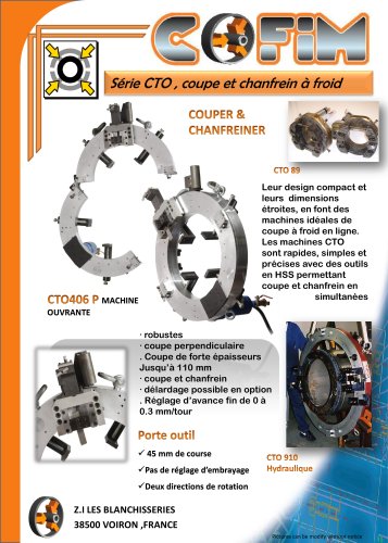 CTO Series Coupe et Chanfrein à Froid