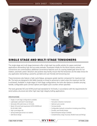 HYTORC Single & Multi Stage Wind Tensioners Cut Sheet