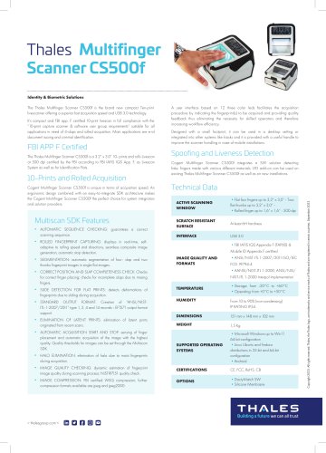 Thales Cogent Multifinger Scanner CS500f