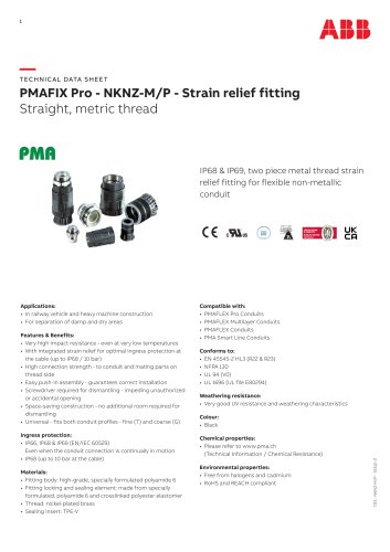 PMAFIX Pro - NKNZ-M/P - Strain relief fitting