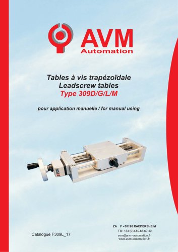 Tables à vis trapézoïdale Type 309L