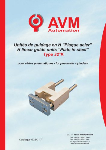 Unités de guidage "Plaque acier" Type 32*K