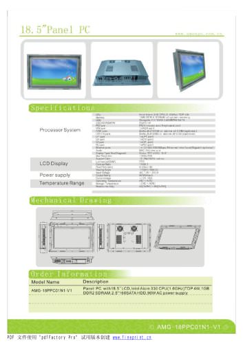 Amongo 18.5'' Open Frame Fanless touch screen industrial panel pc