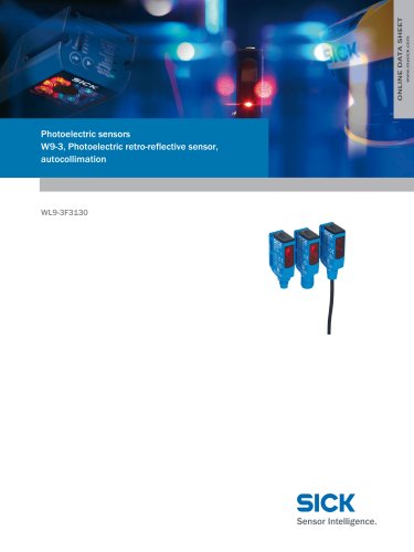 Photoelectric sensors W9-3, Photoelectric retro-reflective sensor, autocollimation