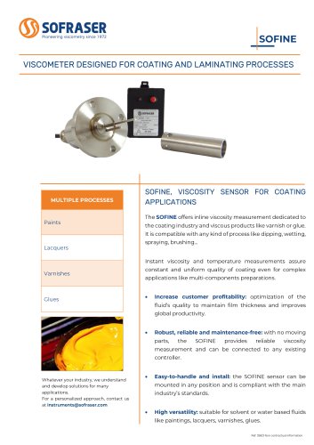 SOFINE - Viscometer designed for coating and laminating processes