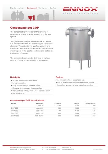 Condensate pot COP