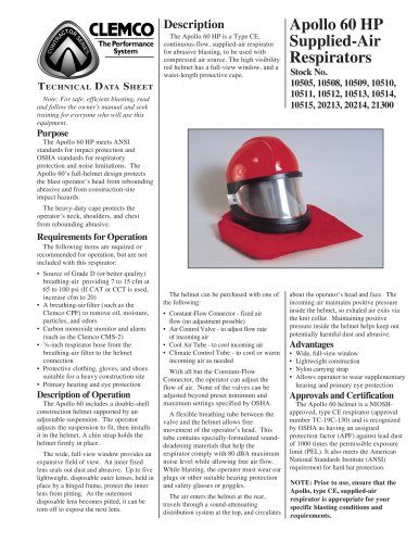 Apollo 60 HP Supplied-Air Respirator (Rev. B)