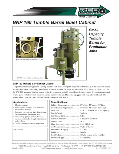 BNP 160 Tumble Barrel Blast Cabinet