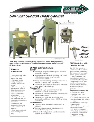 BNP 220 Suction Blast Cabinet (Rev. F)