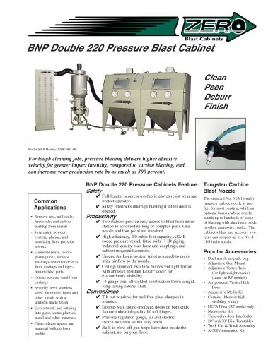 BNP Double 220 Pressure Blast Cabinet