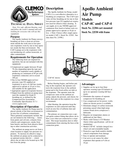 CAP-4 Ambient Air Pump (Four Operator) (Rev.E)