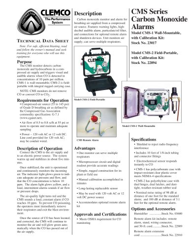 CMS-1 Carbon Monoxide Monitor/Alarm