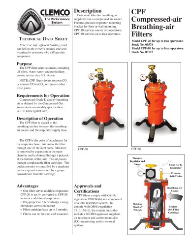 CPF Compressed-air Breathing-air Filters