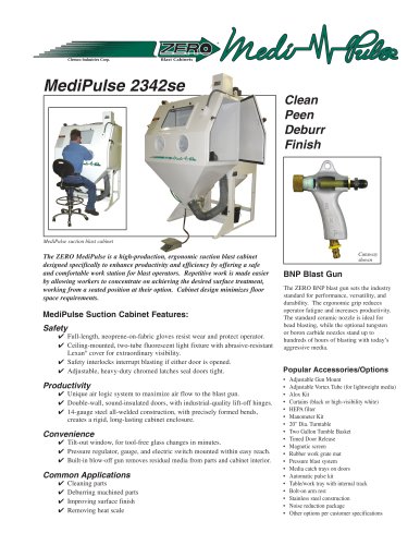 MediPulse 2342se Suction Blast Cabinet