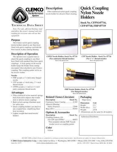 Nylon Quick Coupling Nozzle Holders (Rev. C)