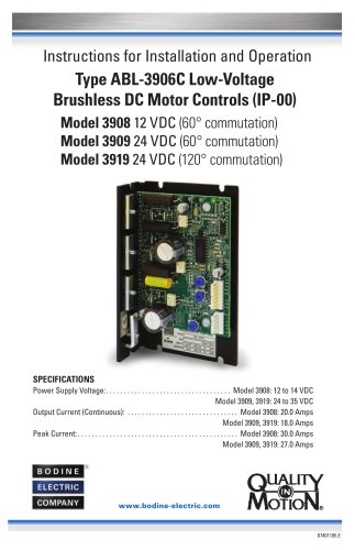 Brushless DC Motor Controls (IP-00)