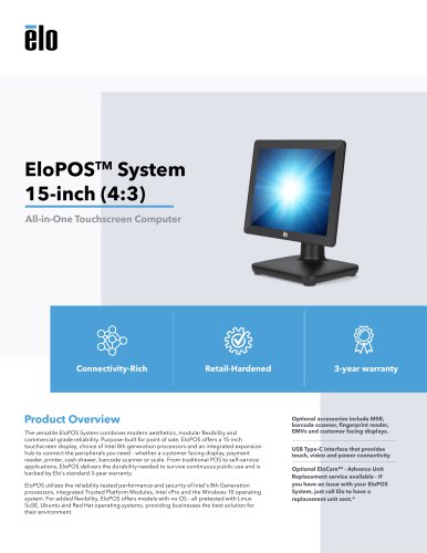 EloPOSTM System 15-inch (4:3)