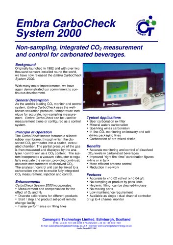 CarboCheck In-line CO2 Measurement & Control
