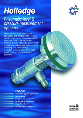 CT-Holledge: Pneumatic and electronic level and pressure measurement systems.