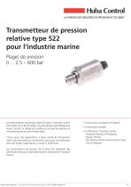 Capteur de pression 522 pour l`industrie marine 0 ... 2.5 – 600 bar