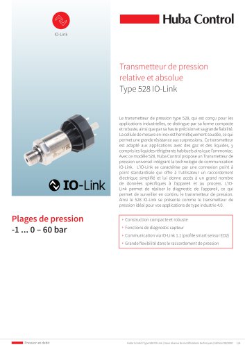 Capteur de pression 528 IO-Link -1 ... 0 - 60 bar