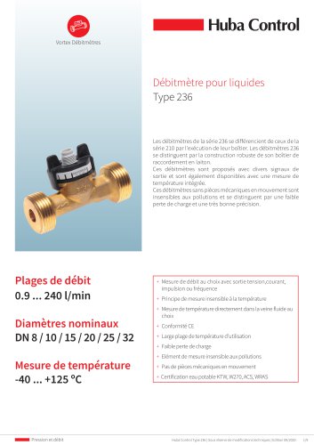 Débitmètres 236 0.9 ... 240 l/min