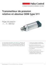 OEM Capteur de pression 511 -1 ... 0 - 600 bar - 1