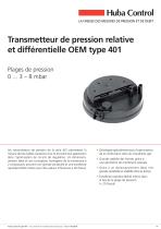 OEM Capteur de pression différentielle 401 0 ... 3 - 8 mbar