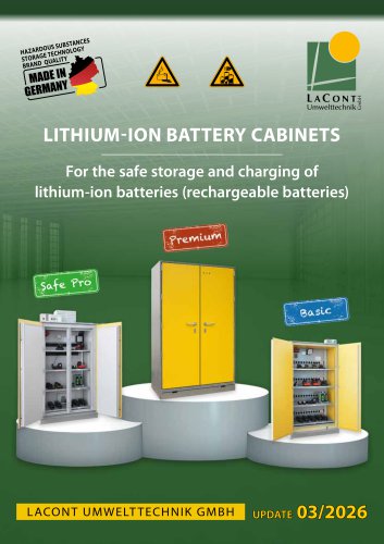 Lithium-ion battery cabinets (Update 03/2026)