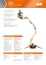 Accessoires et optionsSpécifications standardCaractéristiques standardModèle X14J NACELLES À FLÈCHE À CHENILLES COMPACTES