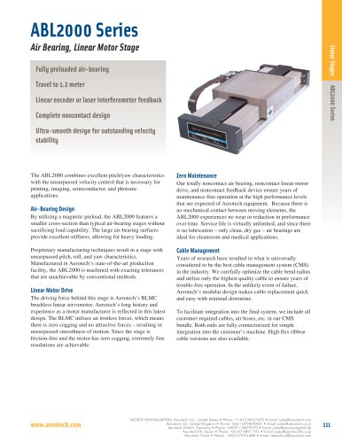 ABL2000 Air-Bearing Direct-Drive Linear Stage