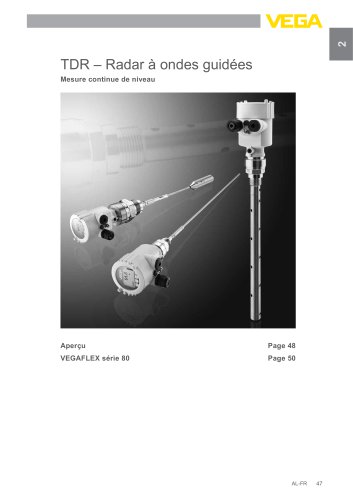 Catalogue produits: Radar à ondes guidées VEGAFLEX (Mesure de niveau)