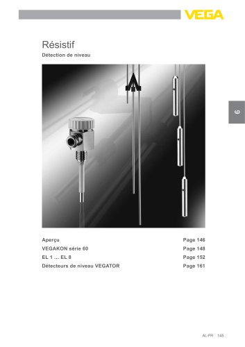 Catalogue produits: Résistif VEGAKON, EL (Détection de niveau)